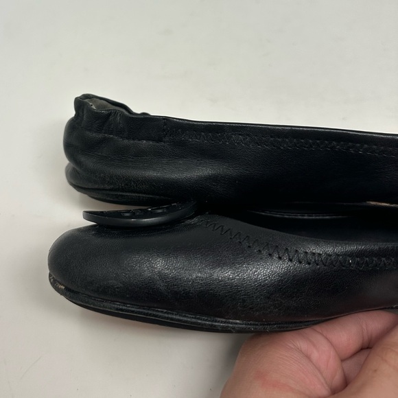 Tory Burch Women’s Minnie Travel Ballet Flat Genuine Leather Perfect Black 8.5 - Picture 9 of 12